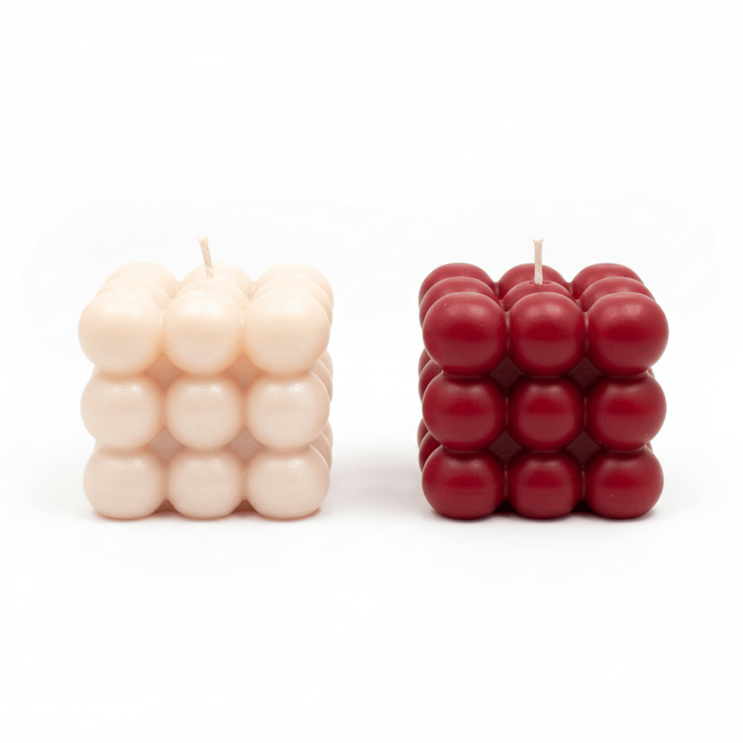 Premium Scented Bubble Cube Candle Duo | Pure Soy Wax | 5 × 5 cm Decorative Candles | Love WholeShop