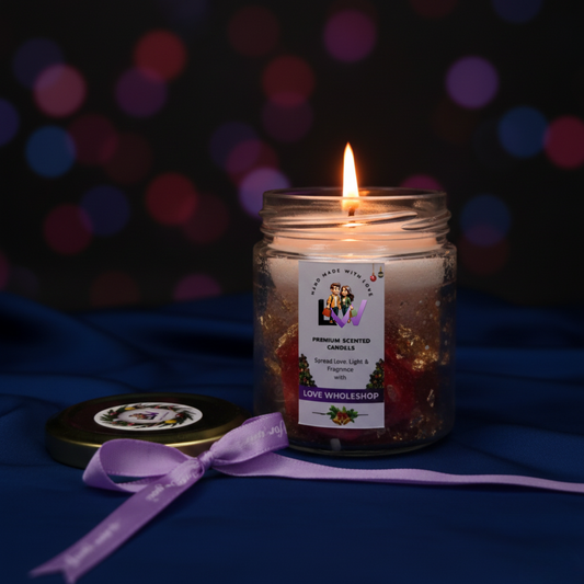 Christmas Special Premium Scented Jar Candle | Holiday Aromatic Candle | Festive Home Décor & Gifting | Love WholeShop
