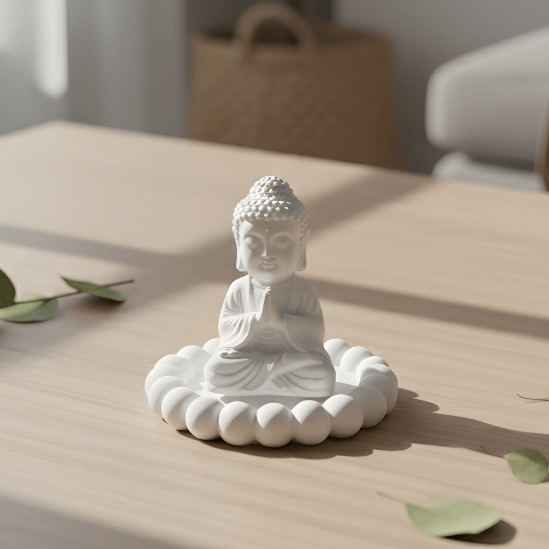Concrete Meditating Buddha Idol Set of 2 | Minimal Spiritual Home Décor Miniatures | Modern Table Décor & Premium Gifting | Love WholeShop