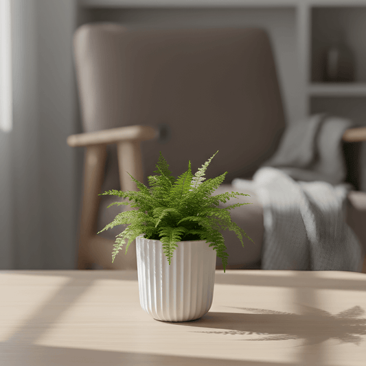 Concrete Ribbed Planter Pot | Premium Minimal Concrete Décor | Pure White Modern Planter for Home & Gifting | Love WholeShop