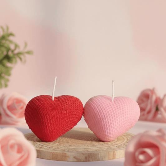 Pure Soy Wax Scented Curved Heart Design Candle Combo | Premium Romantic Decorative Candles | Love WholeShop