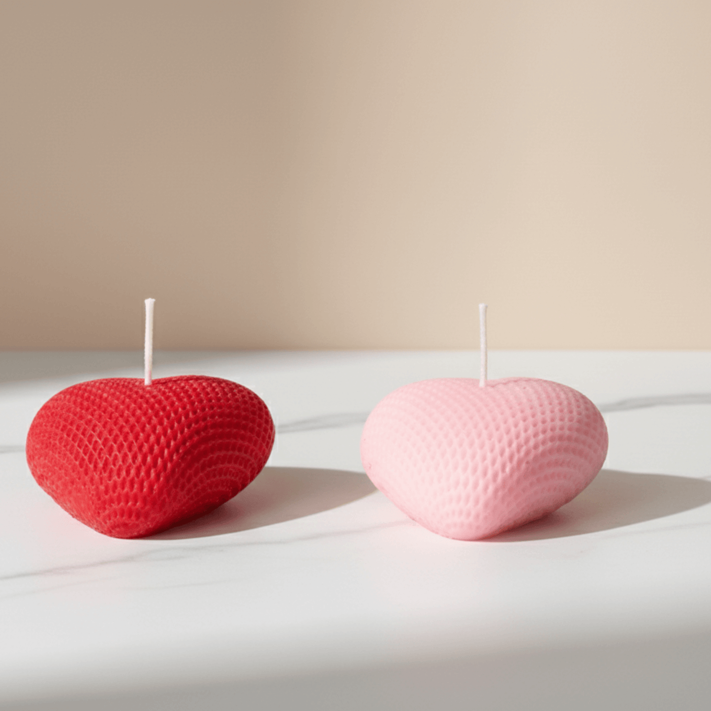 Pure Soy Wax Scented Curved Heart Design Candle Combo | Premium Romantic Decorative Candles | Love WholeShop