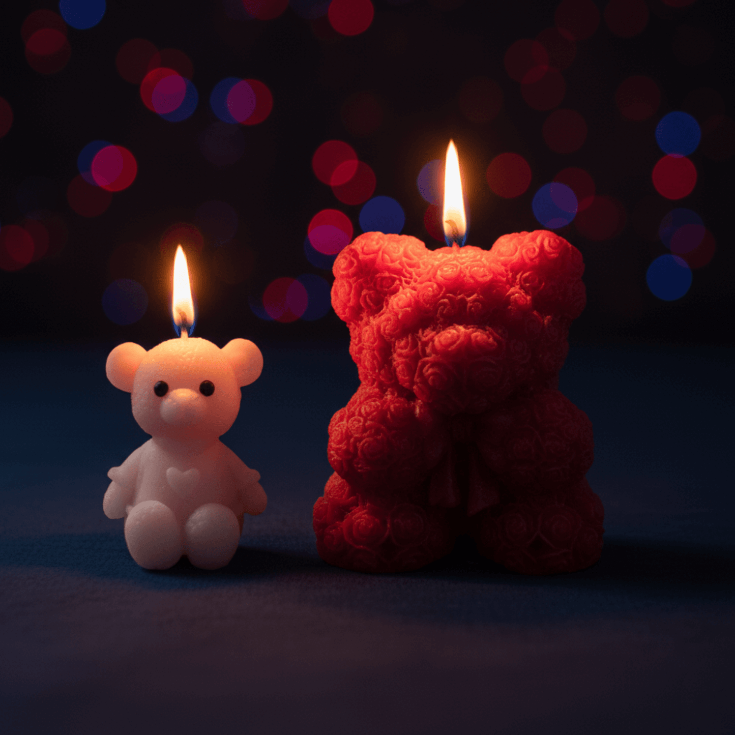Premium Scented Teddy Candle Combo | Natural Soy Wax | Pink Mini Teddy & Red Rose Teddy Candles | Decorative Home Décor & Gifting Set | Love WholeShop