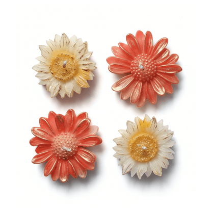 Premium Daisy Flower Scented Candle Set | Natural Soy Wax | Multicolor Decorative Floral Candles (Set of 4) | Love WholeShop