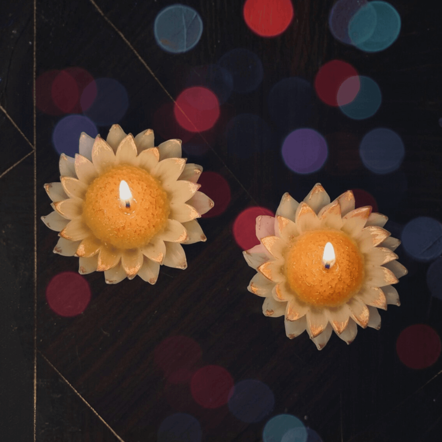 Daisy Flower Scented Soy Wax Candle Set | Premium Floral Decorative Candles | Yellow–White Daisy Design (Set of 2) | Love WholeShop