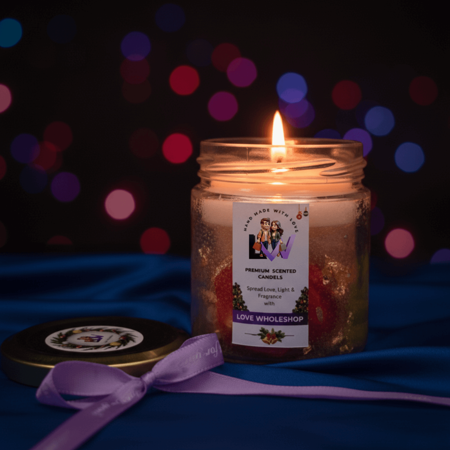 Christmas Special Premium Scented Jar Candle | Holiday Aromatic Natural Soy Wax Candle | Festive Home Décor & Gifting | Love WholeShop