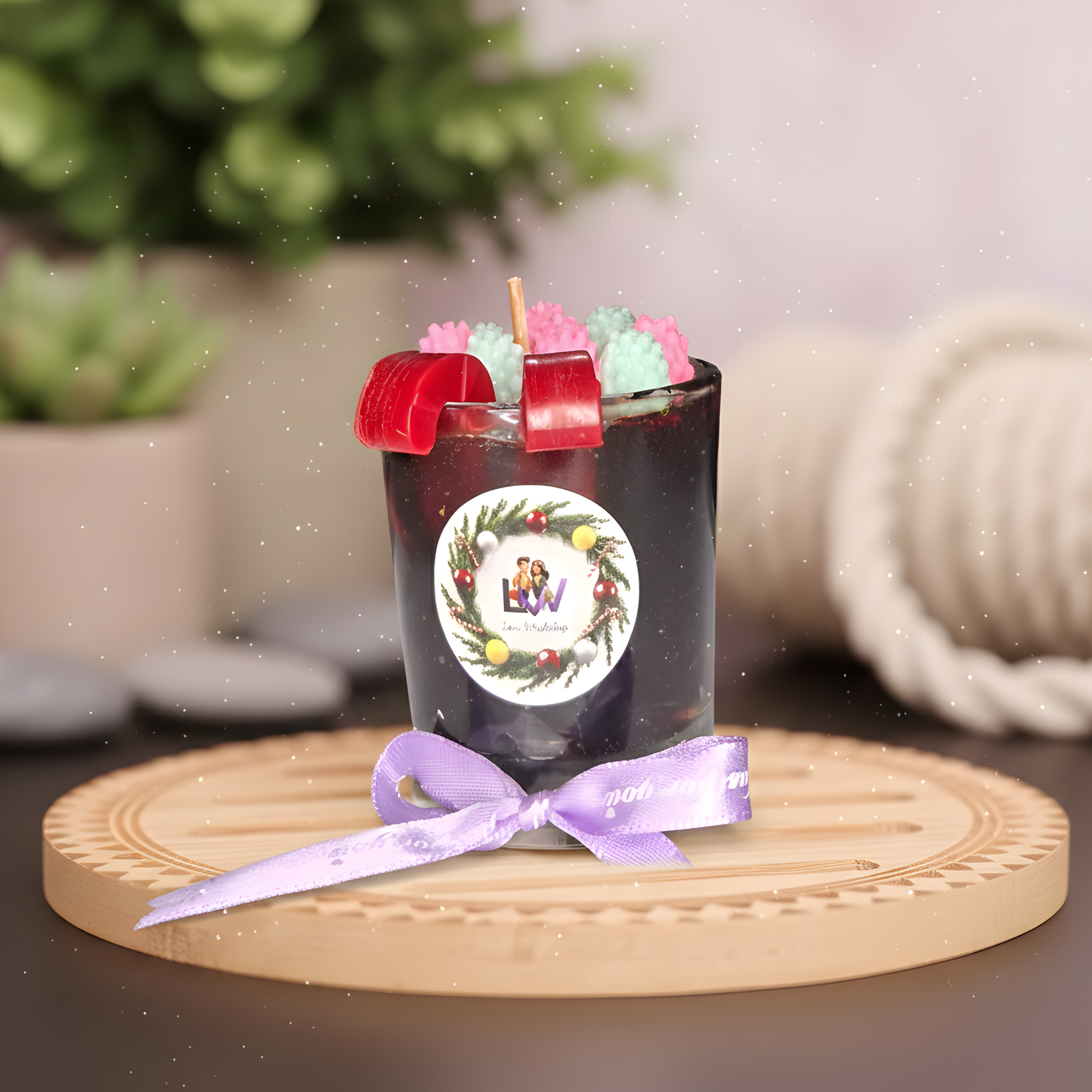 Christmas Special Chocolate Gel Scented Candle | Premium Festive Aromatic Jar Candle | Holiday Home Décor & Gifting | Love WholeShop