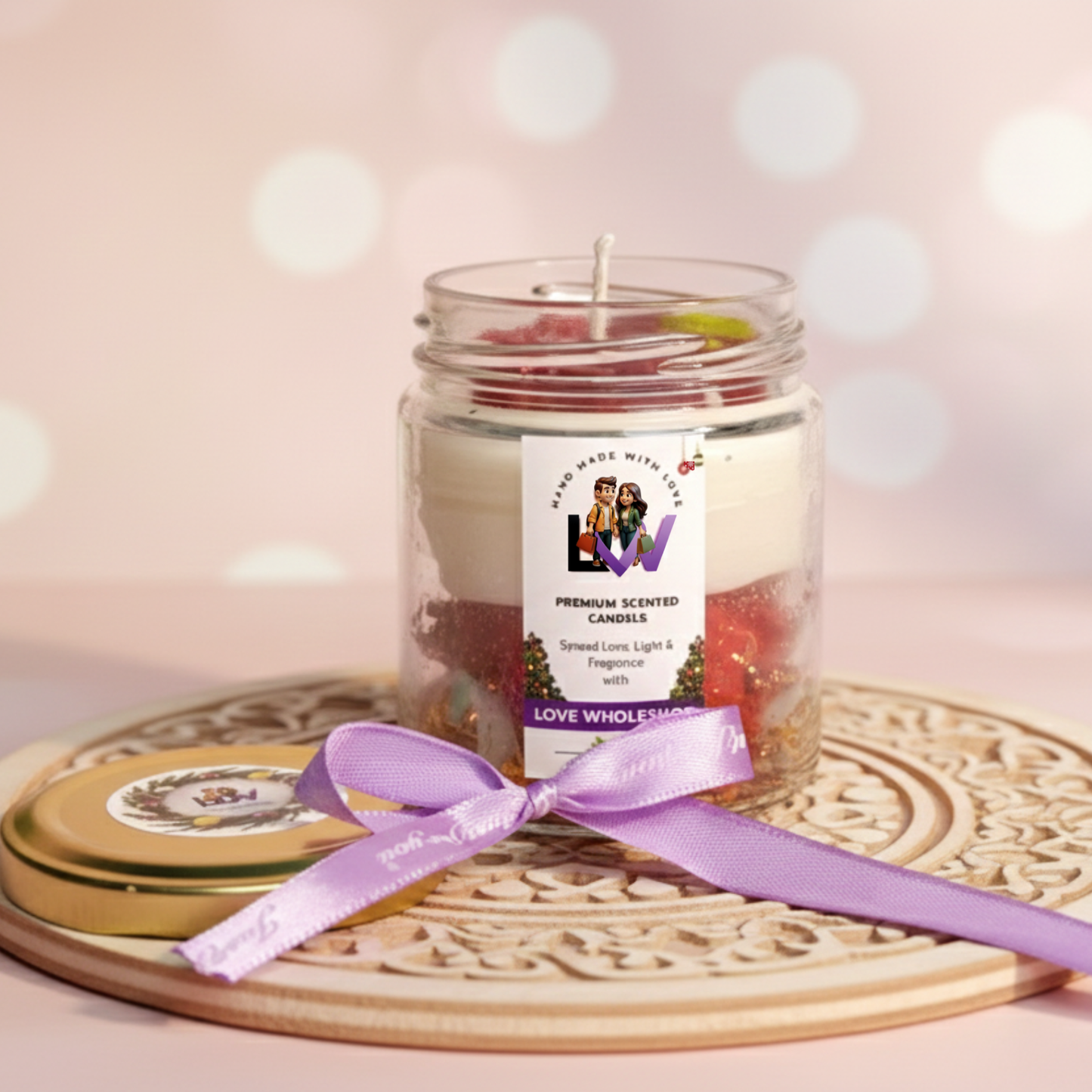 Christmas Special Premium Scented Jar Candle | Holiday Aromatic Candle | Festive Home Décor & Gifting | Love WholeShop