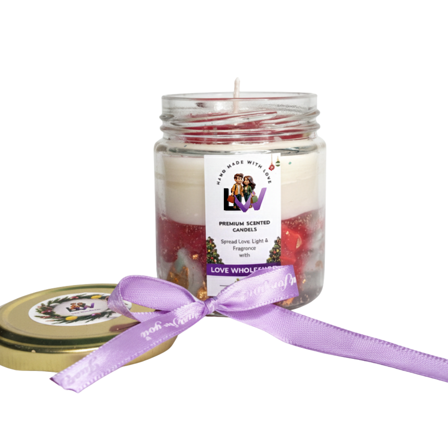 Christmas Special Premium Scented Jar Candle | Holiday Aromatic Candle | Festive Home Décor & Gifting | Love WholeShop