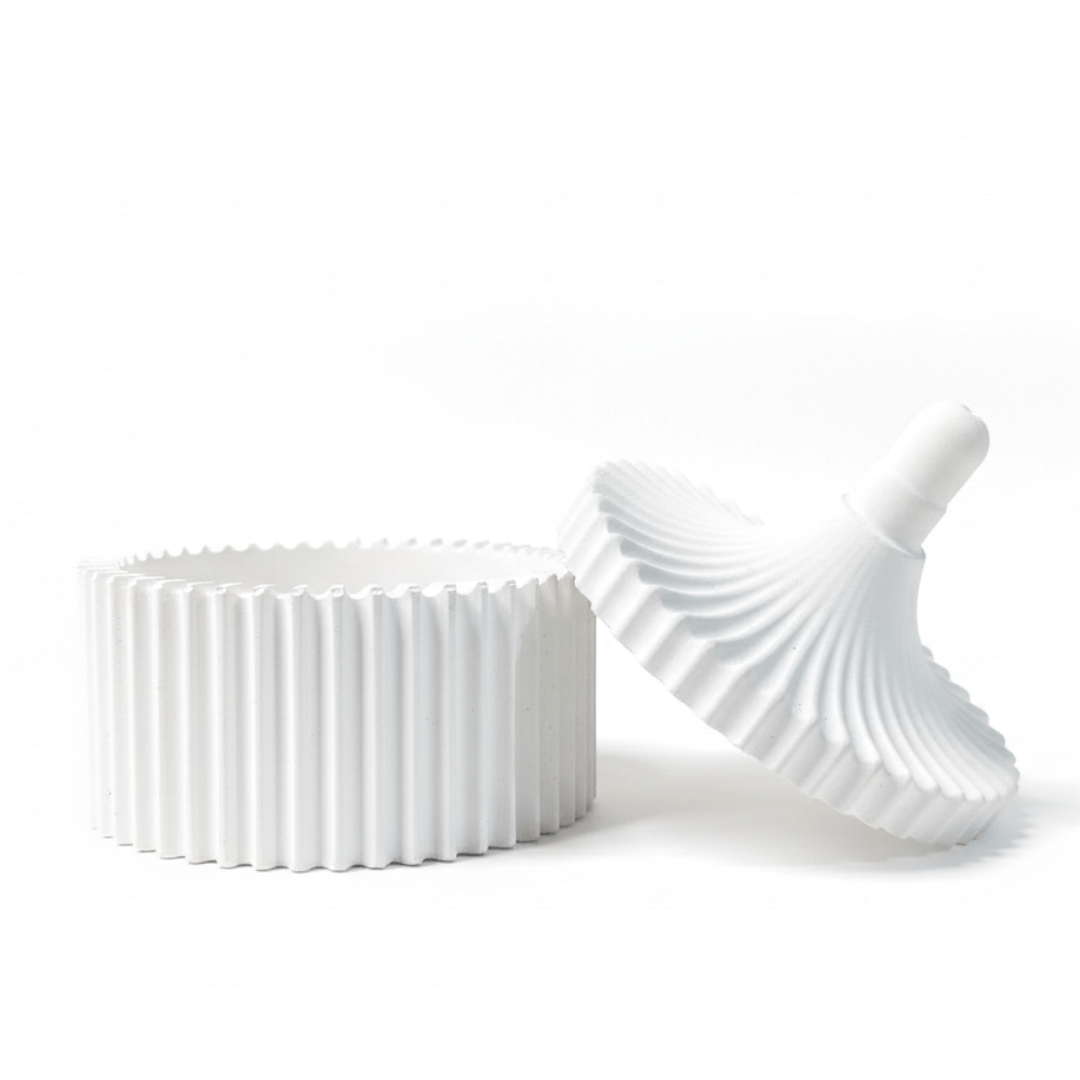 Concrete Ribbed Storage Jar with Lid | Modern Minimal Organizer Box | Stylish Home Décor & Premium Gifting | Love WholeShop