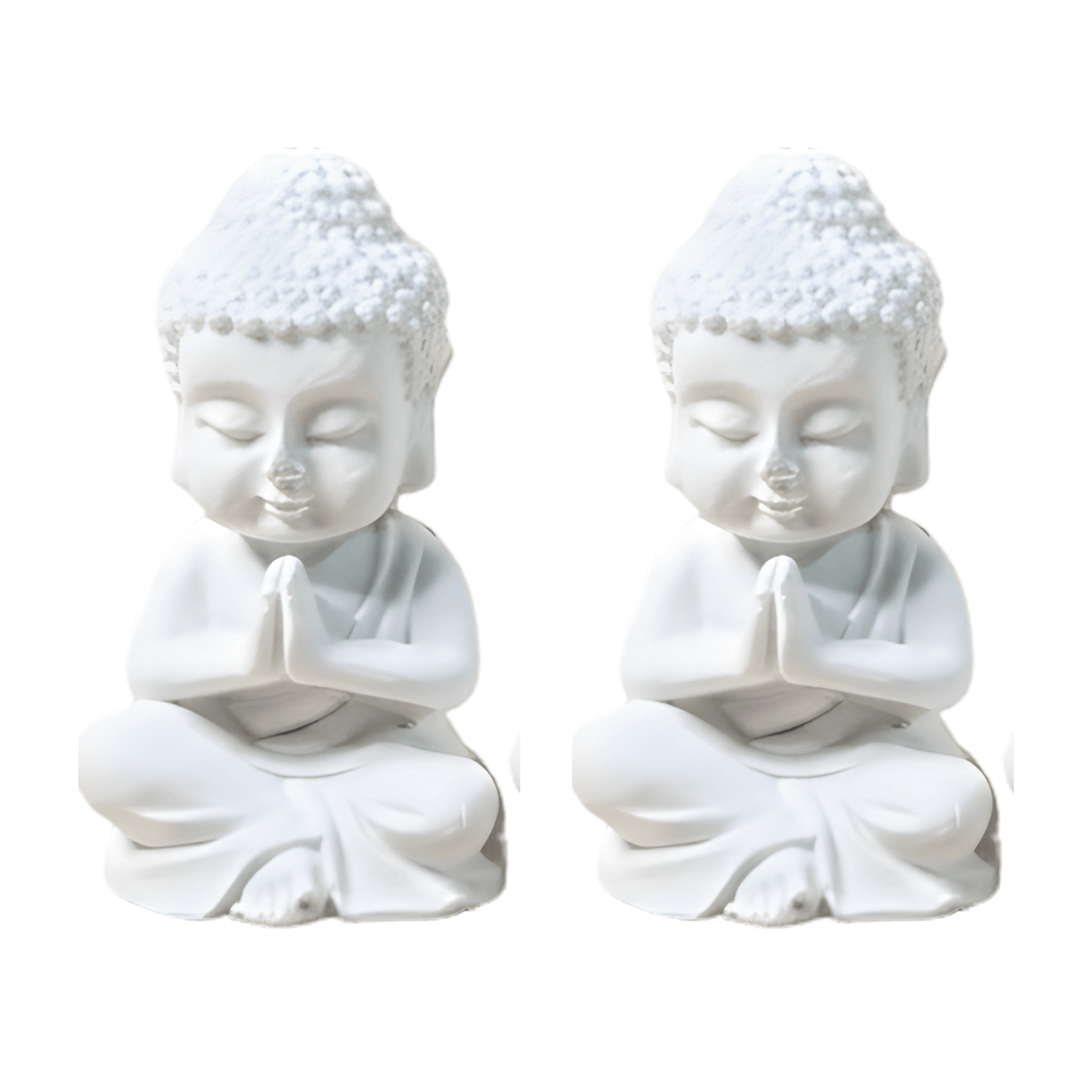 Concrete Meditating Buddha Idol Set of 2 | Minimal Spiritual Home Décor Miniatures | Modern Table Décor & Premium Gifting | Love WholeShop