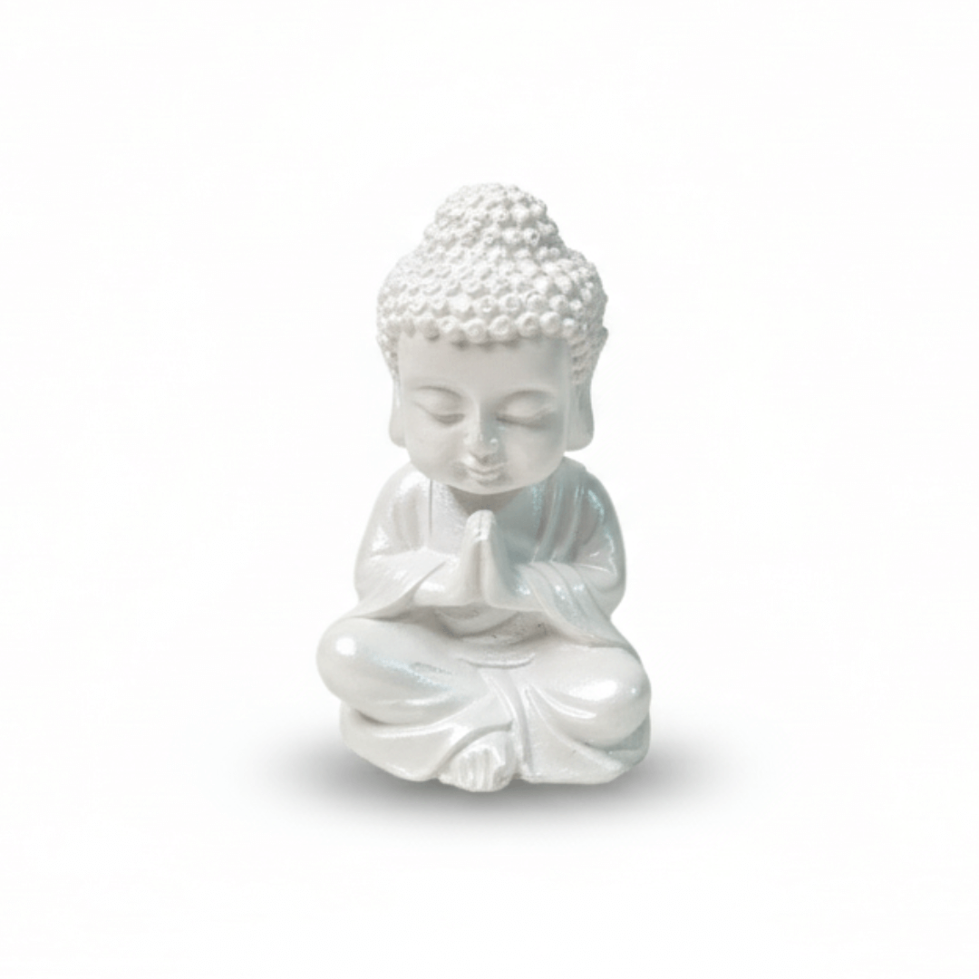 Concrete Buddha Idol with Bubble Edge Tray Combo | Minimal Spiritual Home Décor Showpiece | Modern Table Décor & Premium Gifting | Love WholeShop