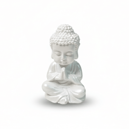 Concrete Buddha Idol with Bubble Edge Tray Combo | Minimal Spiritual Home Décor Showpiece | Modern Table Décor & Premium Gifting | Love WholeShop