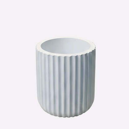 Concrete Ribbed Planter Pot | Premium Minimal Concrete Décor | Pure White Modern Planter for Home & Gifting | Love WholeShop