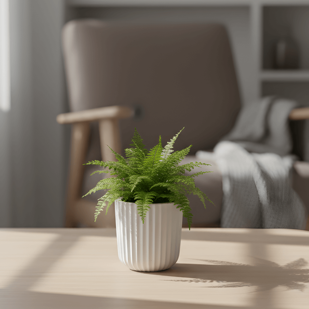Concrete Ribbed Planter Pot | Premium Minimal Concrete Décor | Pure White Modern Planter for Home & Gifting | Love WholeShop